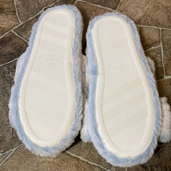 New Fuzzy Faux Fur Open Toe Crisscross House Slippers- Multiple Colors & Sizes - Picture 10 of 14